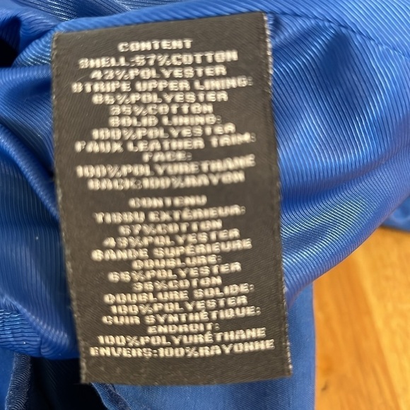 Vince Camuto SZ M Royal Blue Cinch Waist Spring Snap Closure Jacket Trench Coat - Picture 8 of 10